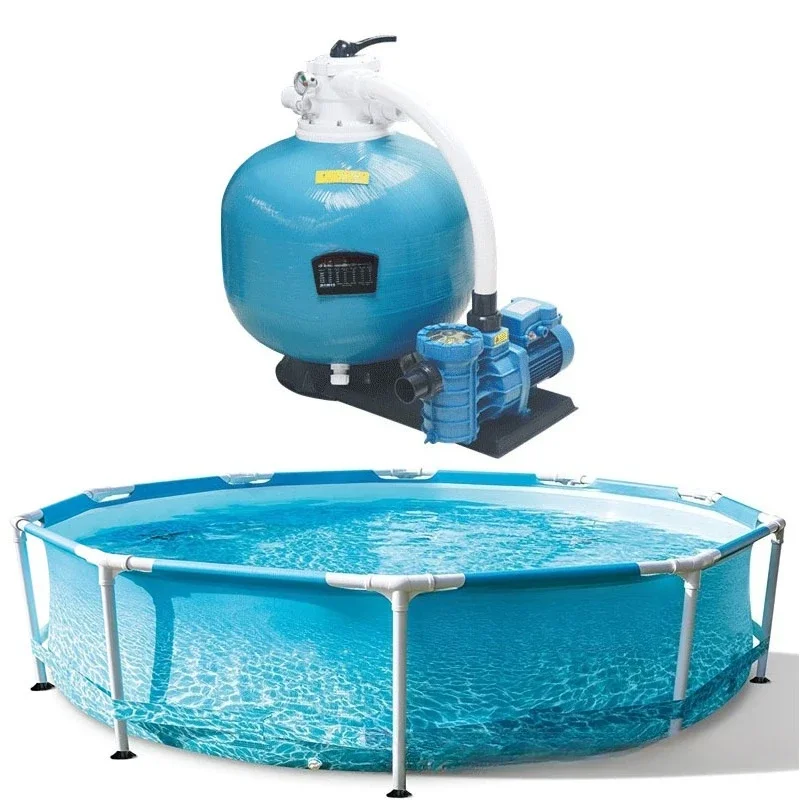 Bracket pool circulating pool filter system sand tank with pump frame pool filter