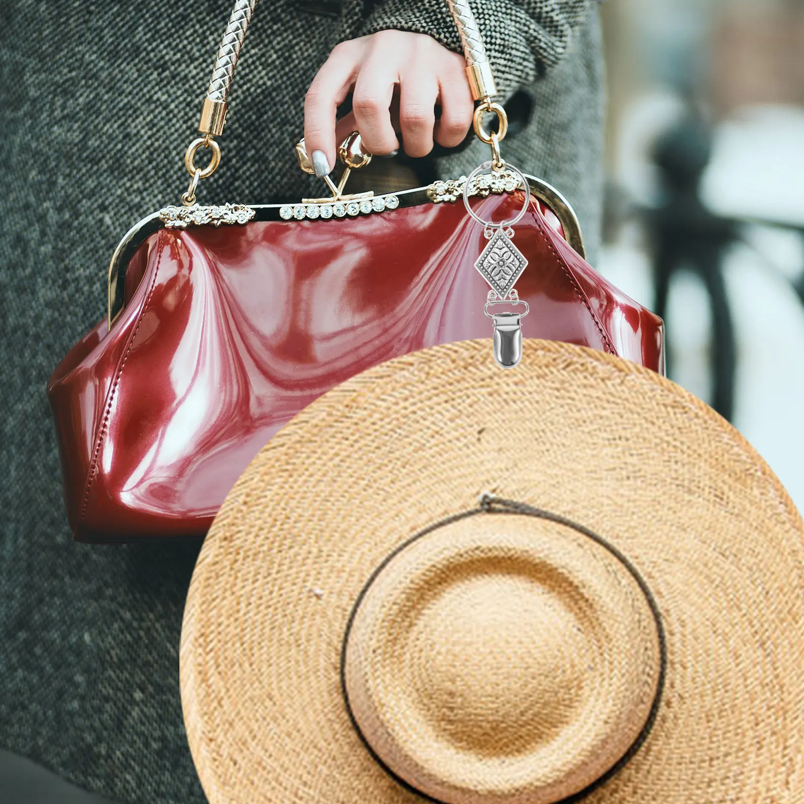 

6pcs Cap Retainer Clips Accessories Keeper for Travel Zinc Alloy Caps Hat Holder Bag Travel Sun Hat Clip Caps Clip