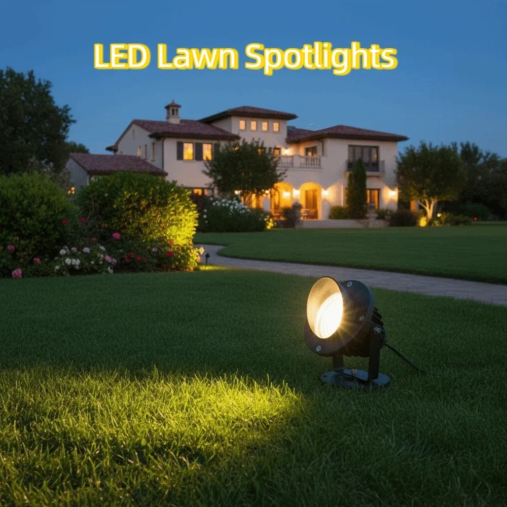 

Energy Saving LED Lawn Spotlights Aluminium Green Lighting Outdoor Waterproof Lights Pathway Lighting Black COB Landscape Lights