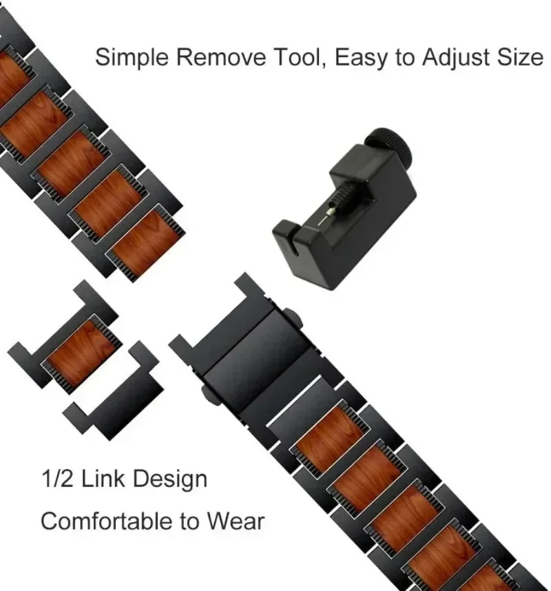 22mm Metal Rosewood Strap For COROS APEX 4 42mm/2 Pro PACE 4 Pro/Pro/4/3 Advanced Watchband Suunto Vertical 2 CMF Watch 3-2-1Pro