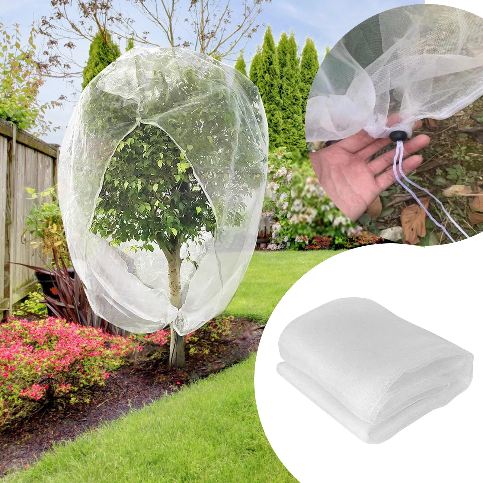أكياس شبكية كبيرة لشجرة الفاكهة مع شبكات طيور الحديقة برباط لشجائر شجرة التفاح الكرز #1