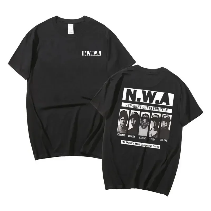 Rapper Ice Cube MC Ren Dr. Dre DJ Yella Eazy-E Tshirt Gangsta Rap N.W.A NWA Music Group T-shirt Men Hip Hop Vintage Tee Shirt