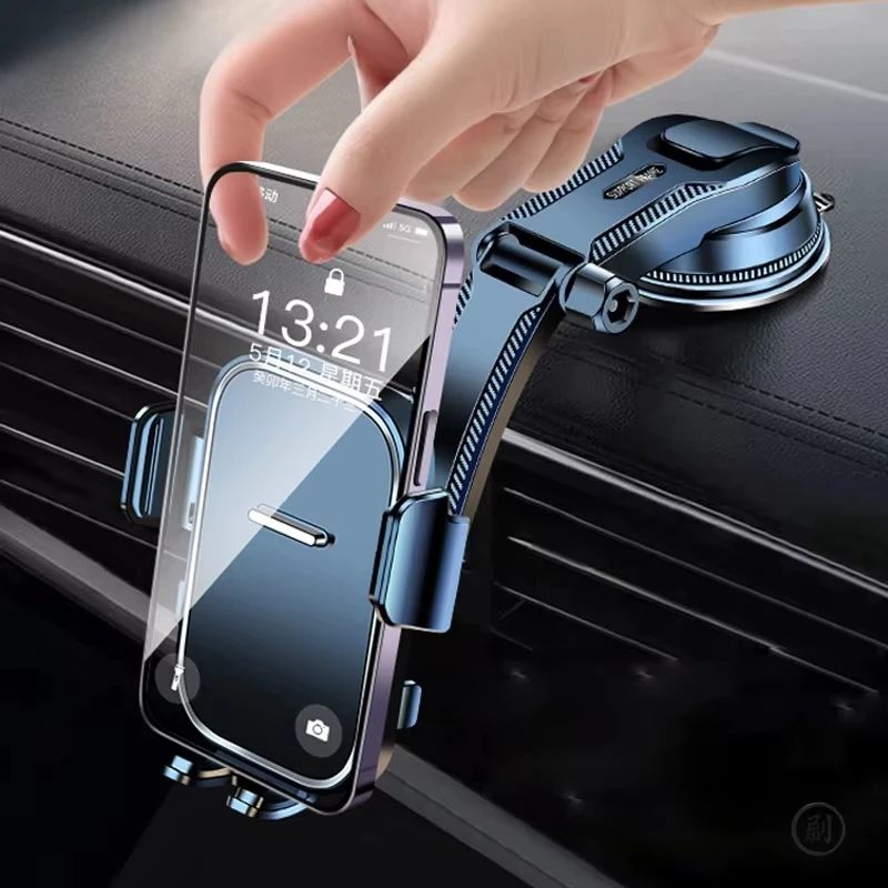 Support universel pour téléphone de voiture - Fixation pour tableau de bord, pare-brise et bureau pour navigation GPS, support de suspension sécurisé