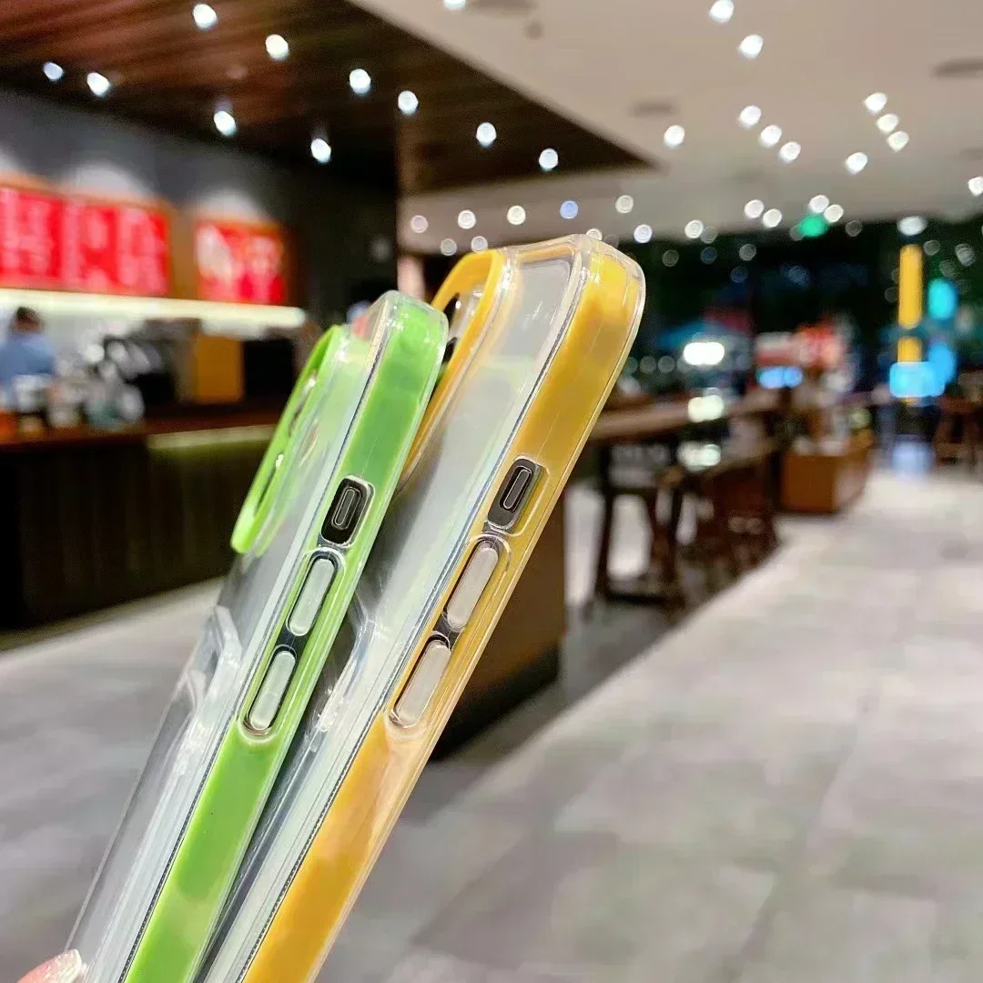 Luxury Card Slot Bag Clear Phone Case For iPhone 11 12 13 14 15 Pro Max Plain Shockproof Bumber Soft TPU Cover