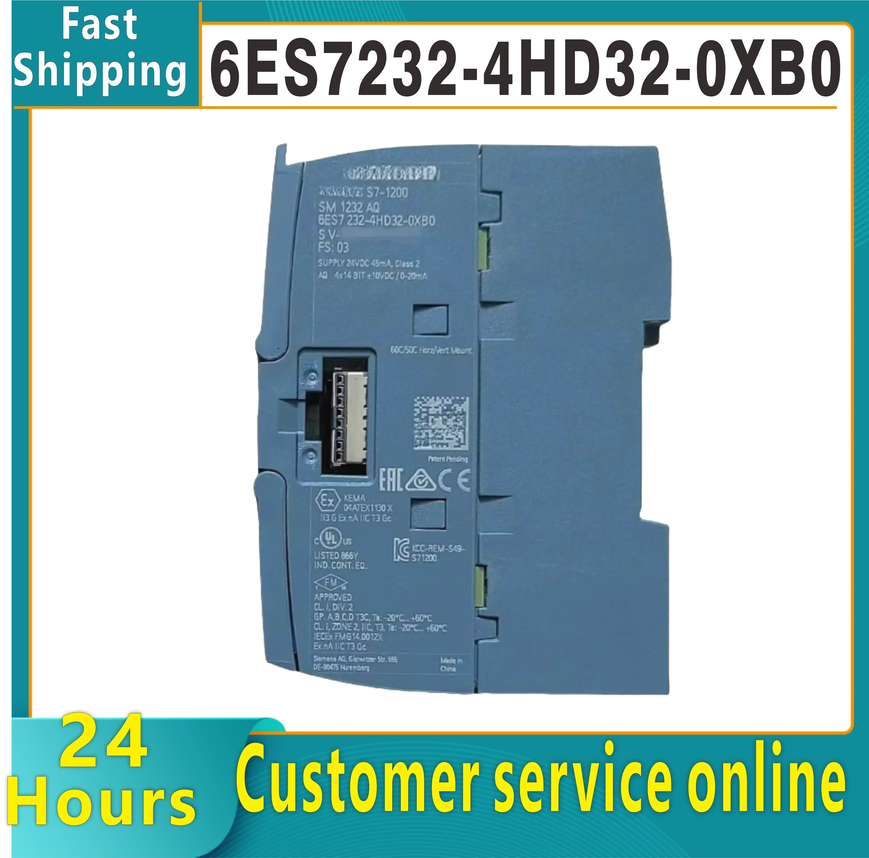 New S7-1200, analog output 66ES7232-4HD32-0XB0 6ES7 232-4HD32-0XB0 6ES72 32-4HD32-0XB0 one-year fast delivery warranty