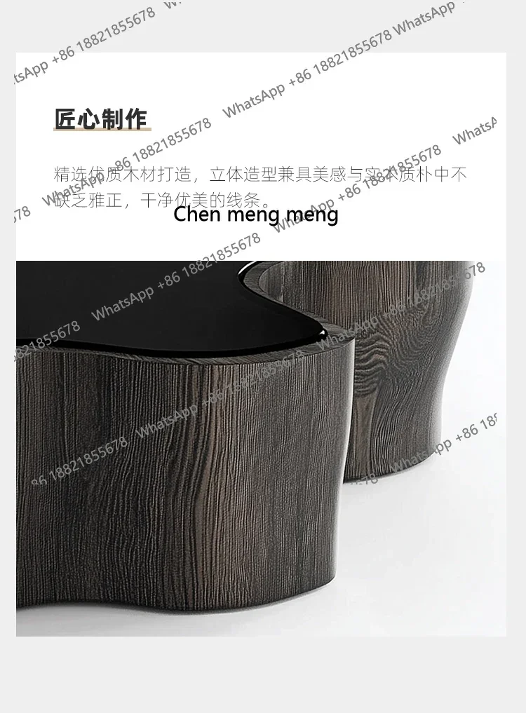 이탈리아 불규칙한 원목 커피 테이블 하이센스 모던 미니멀리스트 홈 거실, 커피 테이블 테이블 H