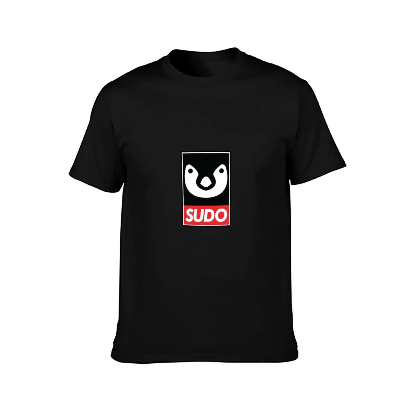 Linux Sudo T-Shirt, Summer Casual Cotton Tee, Oversized Streetwear Tops, Vintage Graphic Print, Loose Fit Short Sleeve