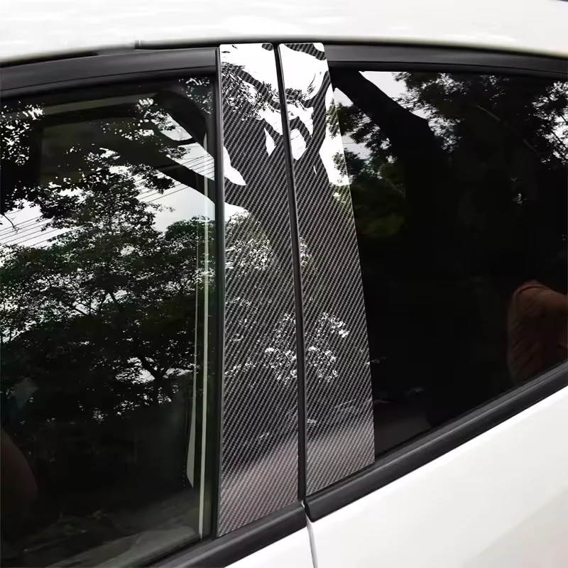 8PCS For Nissan Tiida Latio Versa Hatchback C11 2004~2012 Window Trim Cover Carbon B C Pillars Posts Stickers Cars Accessories view 5