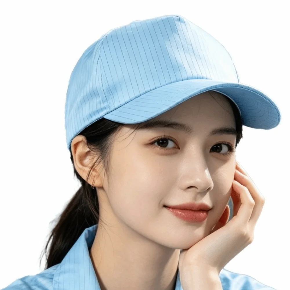 Fashionable Anti Static Dust Proof Hat Top Mesh Hard Tongue Work Hat Breathable Adjustable Baseball Cap Restaurant