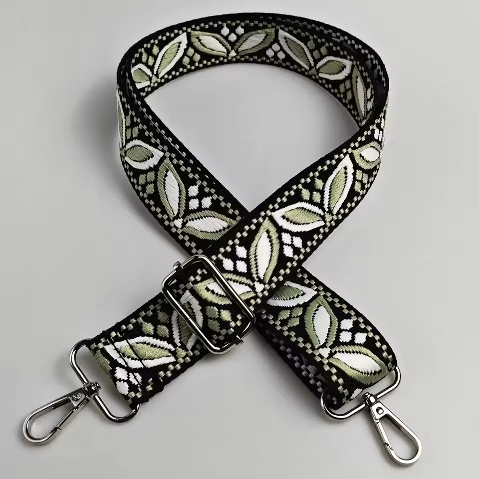 1 Stück 1,50 Zoll breiter, verstellbarer Handtaschenriemen, Ersatz-Umhängegurt, Schultergurt mit Magnolienmuster, Jacquard-Riemen – Detail 16