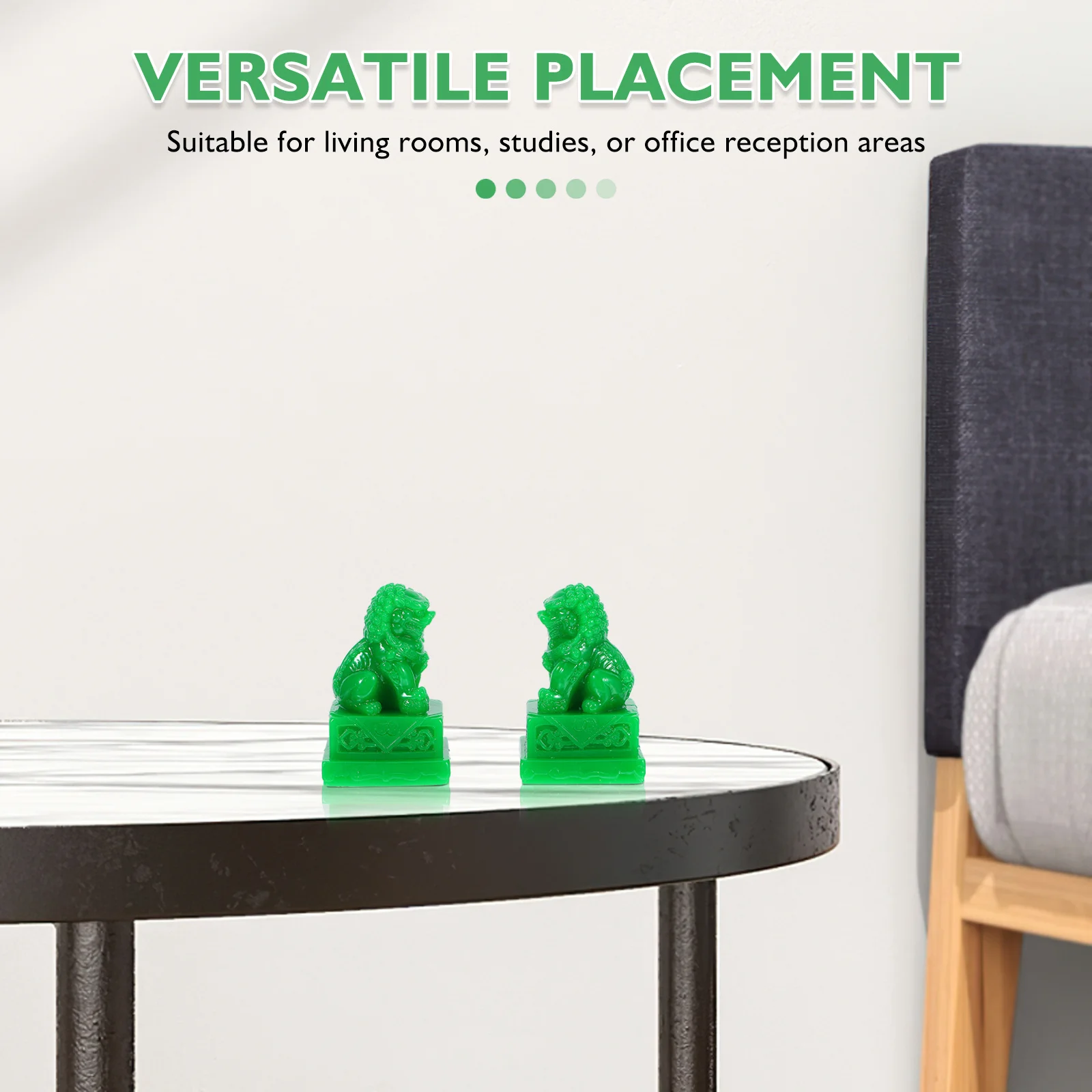 

2Pcs Chinese Lion Figurines Prosperity Harmony Versatile Placement Elegant Addition Lion Statues Pair Wealth Protection Figurine