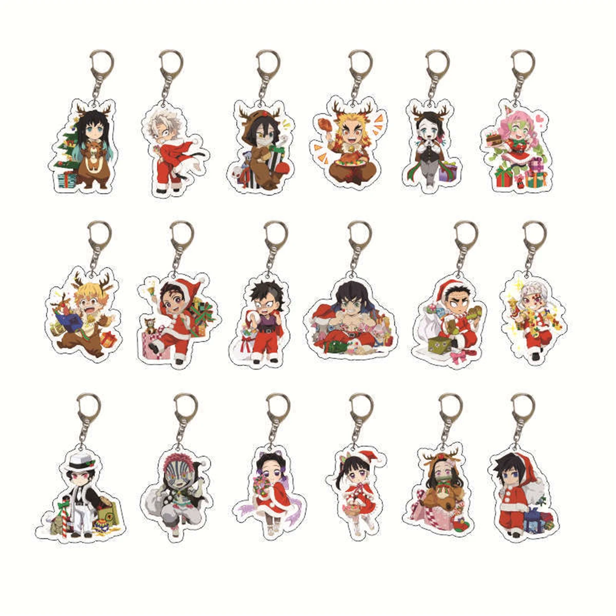 Anime GOODS Acrylic Keychain y2k Christmas Demon Slayer Keychain for bag keys car key bag backpack collection display accessorie