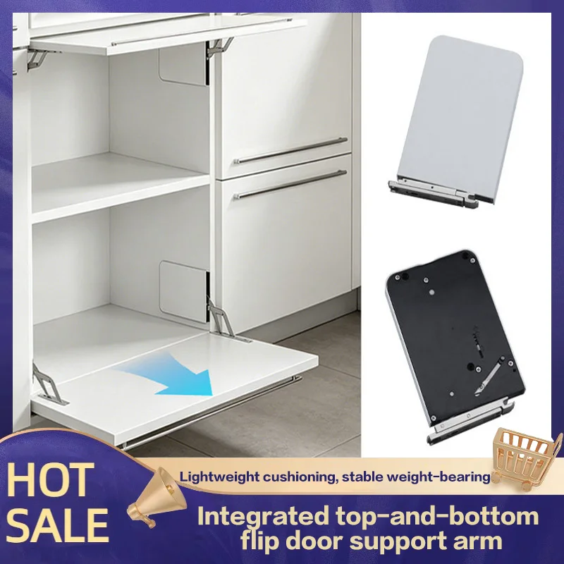Italian Soft Close Flip Down Cabinet Door Support With Adjustable Damping Force Surface Mount Hidden Embedded Hinge Hardware