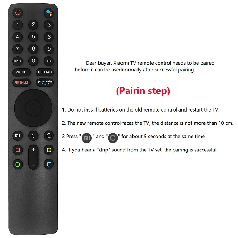 XMRM-010 Bluetooth Voice Remote Control for Xiaomi TV 4S, 4A, and Android Smart TV L65M5-5ASP