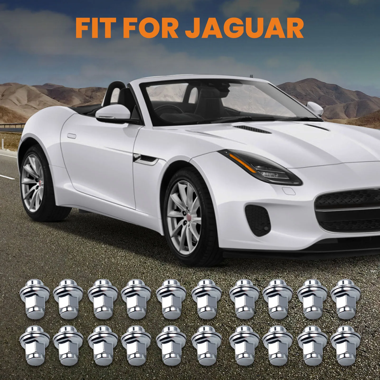 20 pcs  Wheel Lug Nut for  Jaguar F-Type X152   S-Type X200 For Jaguar X-Type X400 Estate 2001-2009