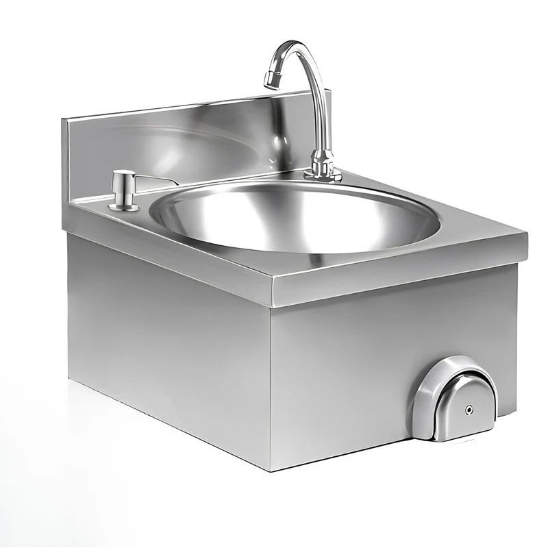 stainless steel wall-mounted sink kitchen contactless knee-top switch commercial wall-mounted sink hotel