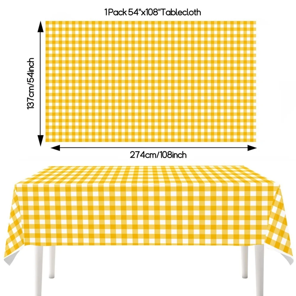 1/3 Stück Plastik-Karottischdecke, Premium Dekorative Einweg-Karierte Tischdecken für Partys, Rechteckige Party-Tischabdeckung – Detail 7