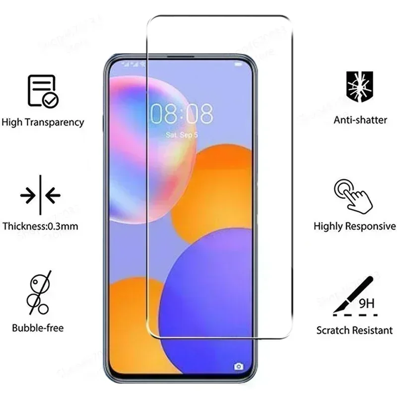 4 buah pelindung layar kaca Tempered untuk Huawei Y9A Y9 Prime Y9S Y9 Y7P Y7A Y7 Y6 Pro 2019 Y6S 2019