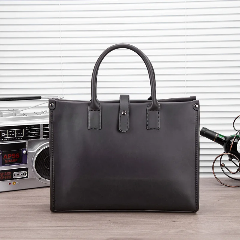 unisex genuine leather business Handbag fashion men cowhide Briefcase travel single-shoulder crossbody bag retro style handbag