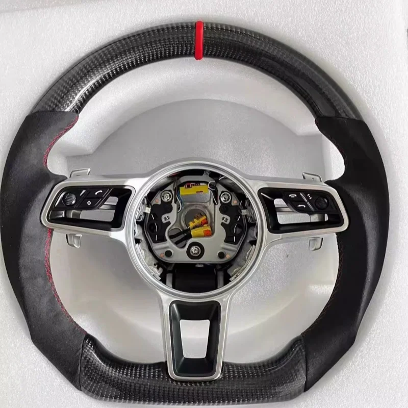 For Porsche Paramera Steering Wheel Modification Carbon Fibre 911 Cayenne LED Steering Wheel Old Models Ascending New Models view 4