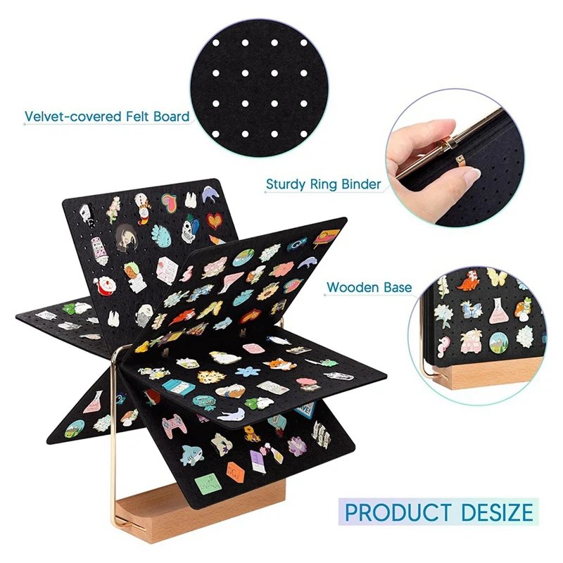 

Pin Display Organizers, Brooch Pin Holder, Enamel Pin Display Pages for Store 180+ Pins, Pin Collection Storage-ABRM