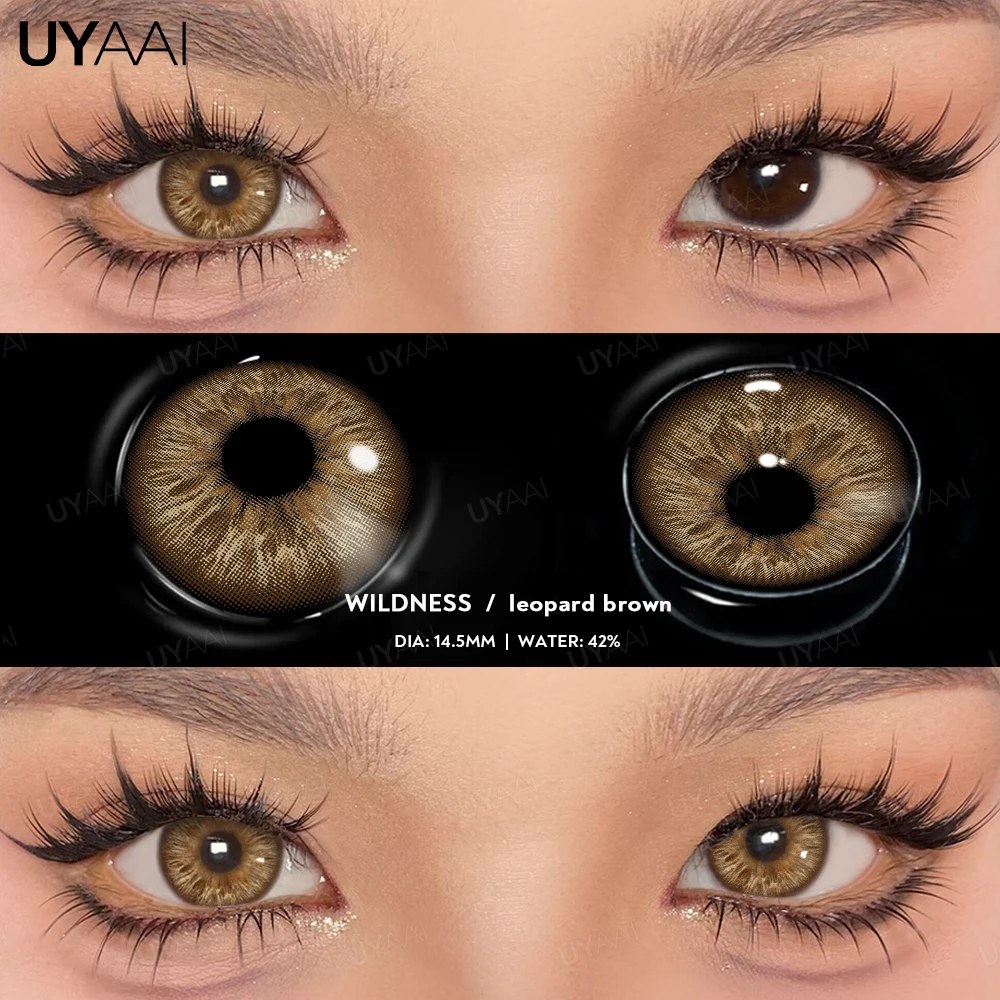 UYAAI Colorful Lenses Korean Fashion Colorcon Gray Colored Pupils for Eyes Big Eye Blue Color Contact Lenses Green Purple Lense