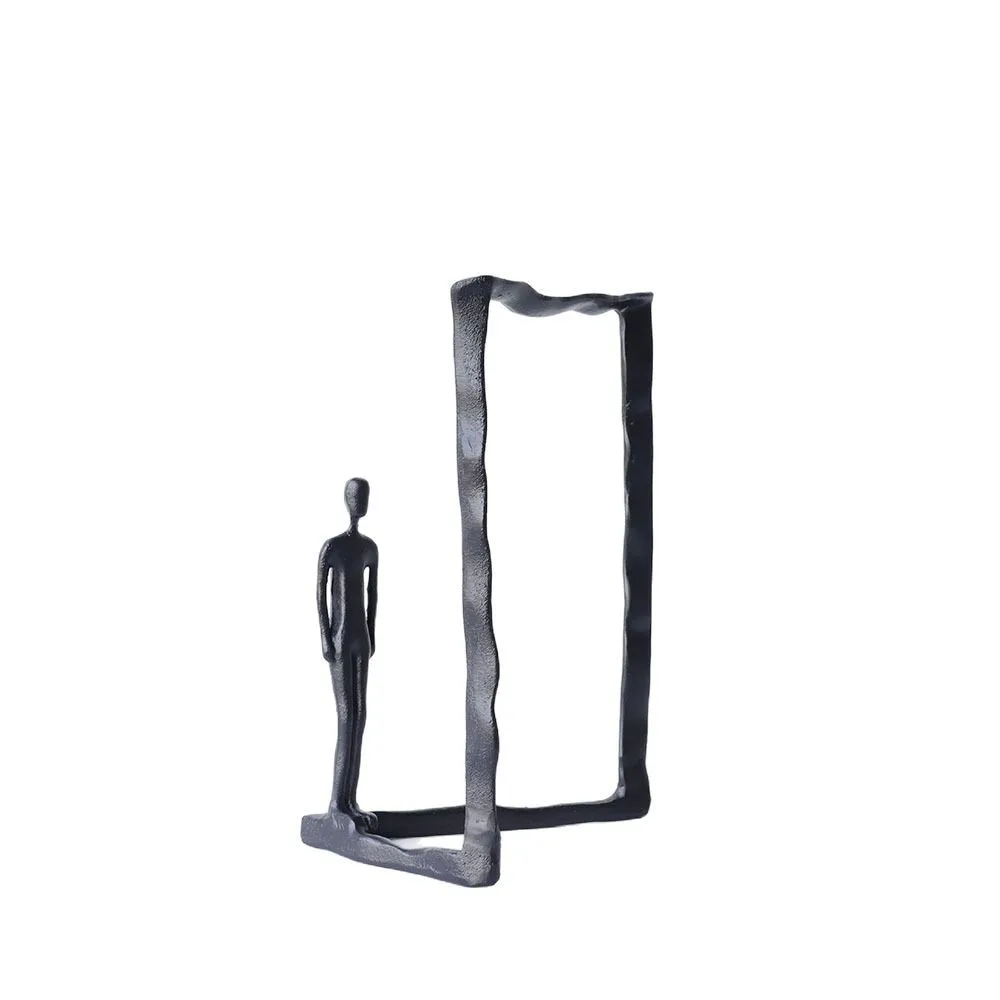 

Modern minimalist creative cast iron frame figure ornament
