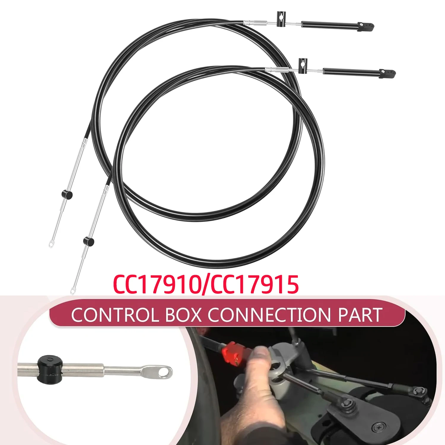 

(2 Pcs/Set) Throttle and Shift Cables CC17910/CC17915 for Mercury Mariner Outboard Motor GEN I Throttle Cable (10 FT or 15 FT )