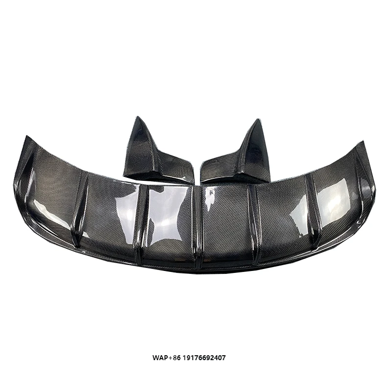 

High Quality Car Part Carbon Fiber RZ Style Rear Diffuser With Rear Corner forTesla Model 3 Perfect Fitment
