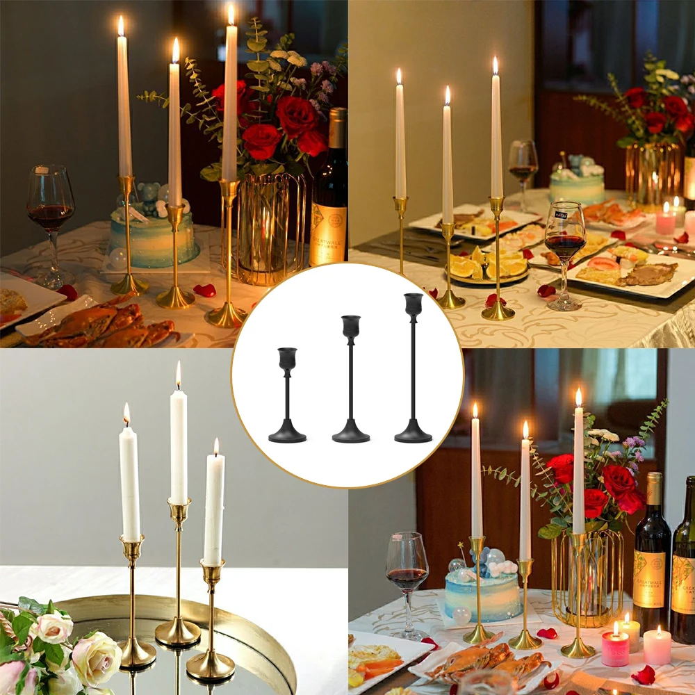 

Creative Metal Nordic Candlestick Candlelight Dinner Vintage Iron Candle Stand Decoration Electroplated Gold Wedding Candlestick