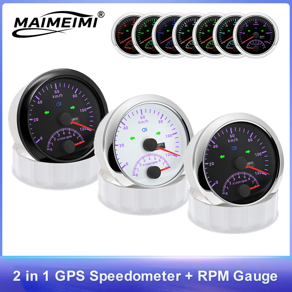 

Универсальный GPS-спидометр 2-в-1 с тахометром (0-8000 об/мин) для автомобилей, грузовиков, морских судов, лодок, 85 мм, 120 км/ч