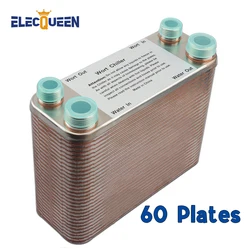 60 Plate Wort Chiller,Stainless Steel 304 Garden Hose Thread Plate,HomeBrewing High Efficiency Plate Heat Exchanger,3/4 NPT Port