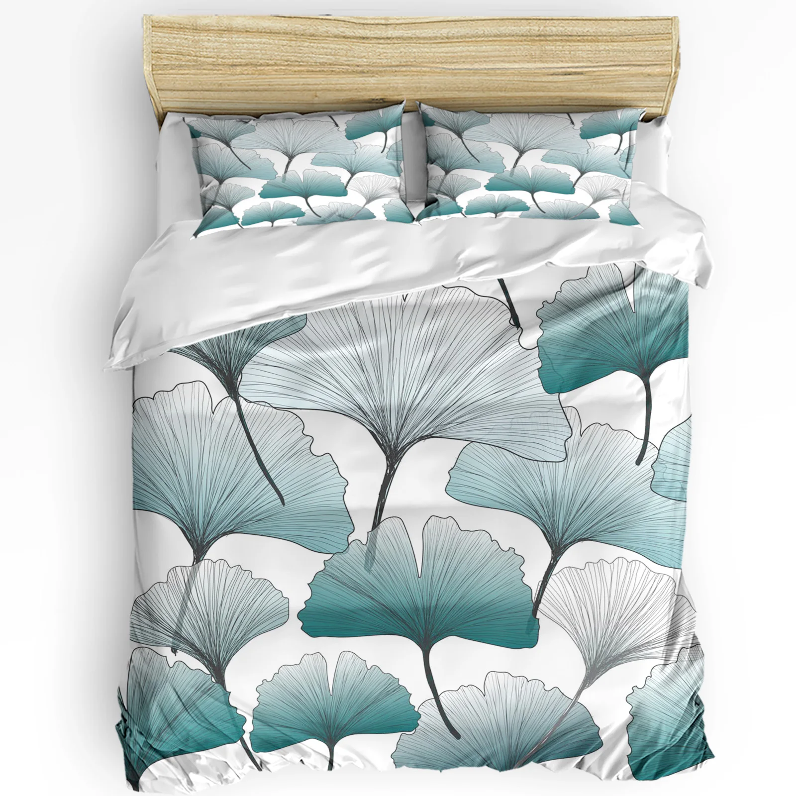 

Plant Leaves Ginkgo Biloba Duvet Cover Bed Bedding Set Double Home Textile Quilt Cover Pillowcases Bedroom Bedding Set No Sheet