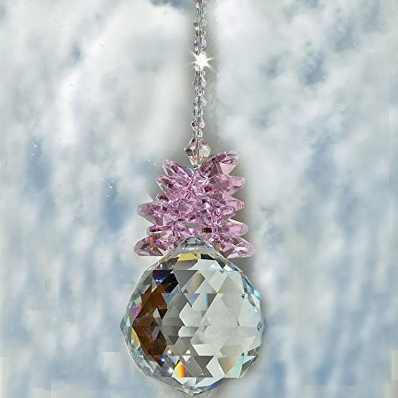 Atrapasueños de cristal transparente, colgante de bola Feng Shui, adorno hecho a mano, decoración del hogar para boda, fabricante de arcoíris, 1 ud.