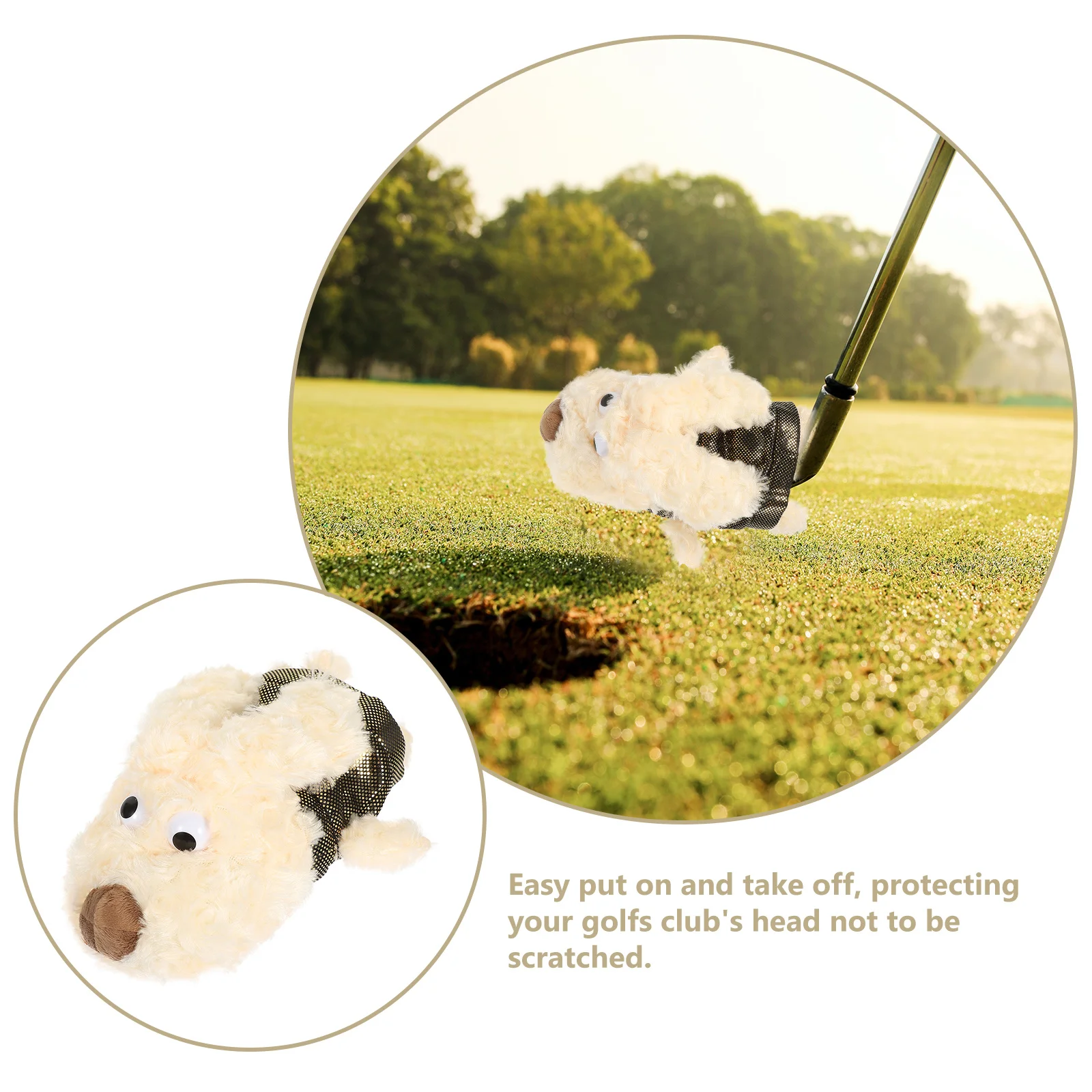

Cartoon Golf Club Head Cover 3 Wood Protector Durable Lightweight Sleeve Stitched Vibration Resistant For Golf Clubs