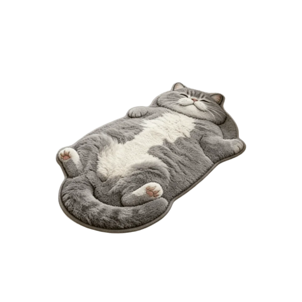 Funny Non-Slip Cat-Shaped Area Rug Anti-fouling Easy to Clean Home Decor Carpet Cartoon Carpet Living Rooms