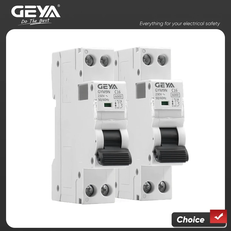 2 SZT. GEYA GYM9N 6KA MCB 6A 10A 16A 20A 25A 32A 40A 220V AC Wyłącznik Automatyczny Krzywa C Krzywa B 1P+N Zatwierdzony przez CE