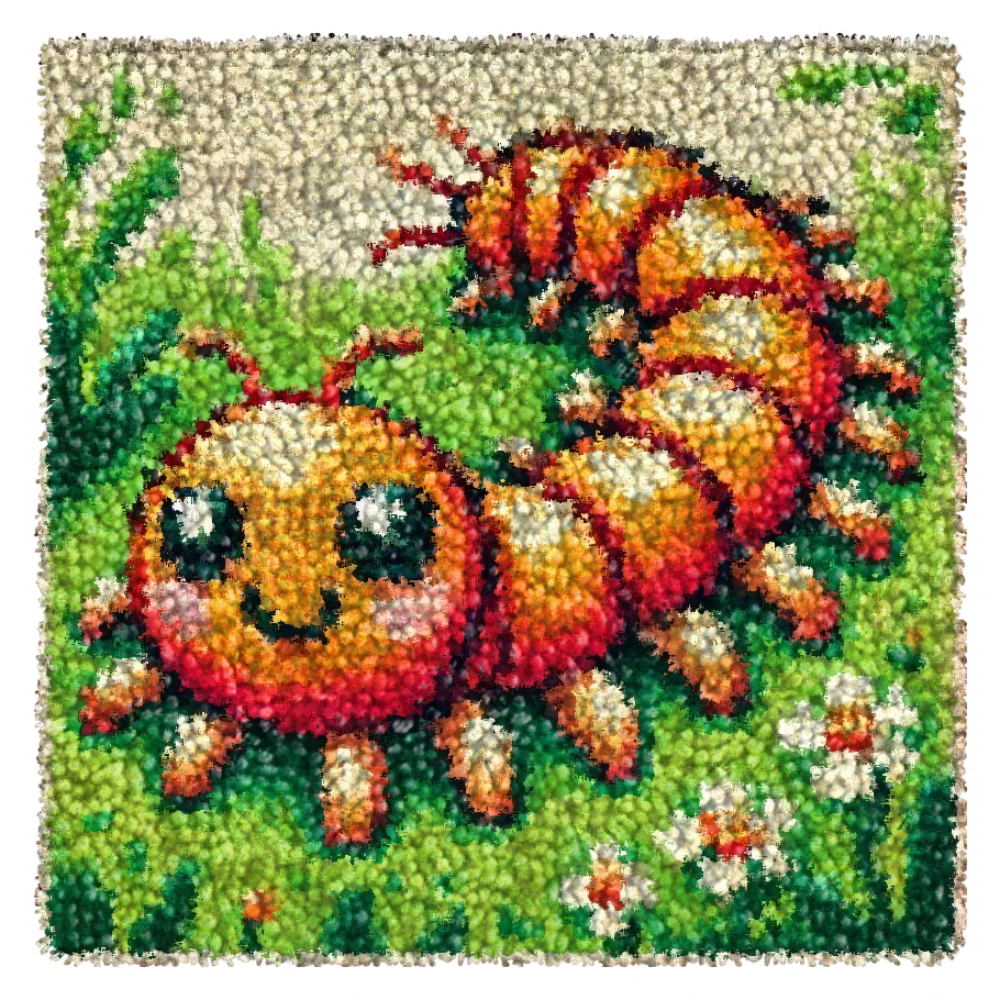 Insect Series Carpet Smyrna Button Package Animals Latch Hook Throw Pillow Embroidery Pillow Foamiran For Needlework Carpet Set