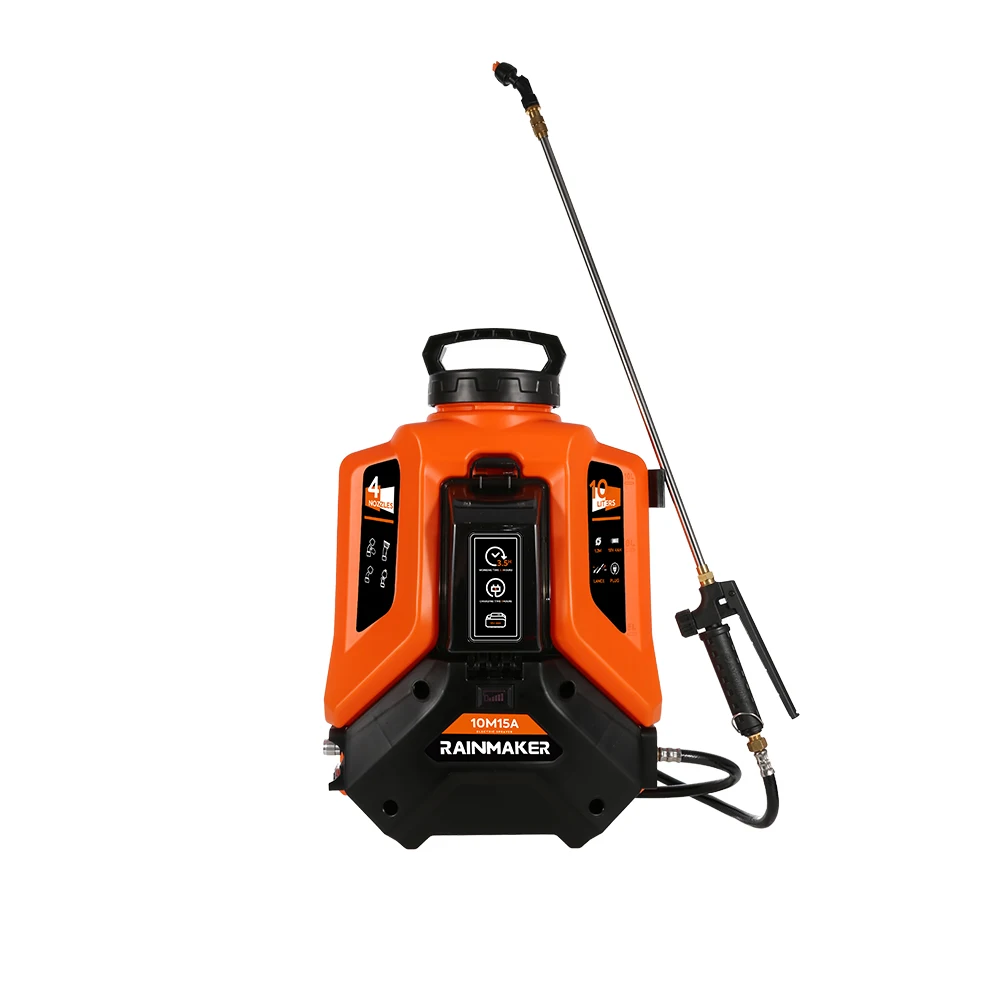 10-Liter plastic battery-type backpack sprayer, high-pressure pesticide chemical electric backpack sprayer, suitable for gardens