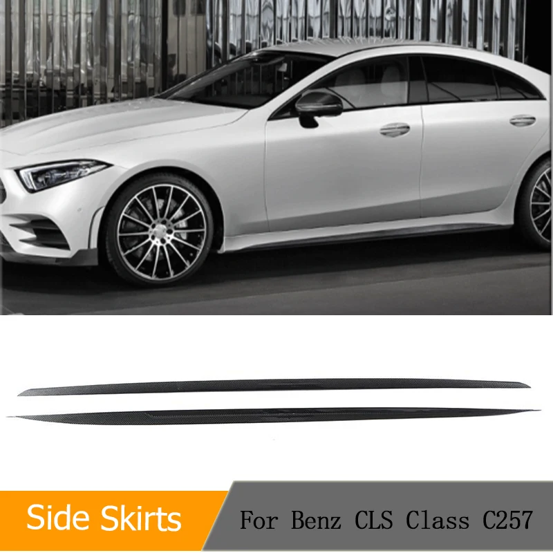 Auto-Seitenschweller aus Kohlefaser für Mercedes Benz C257 CLS400 CLS550 Limousine 4-Türer 2018