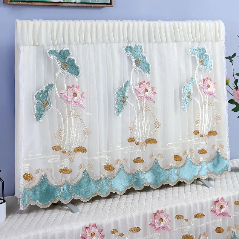 

Beauty LCD TV Cover Dust Protect Cover Lace Hanging TV Screen Cover Cloth for Home Use