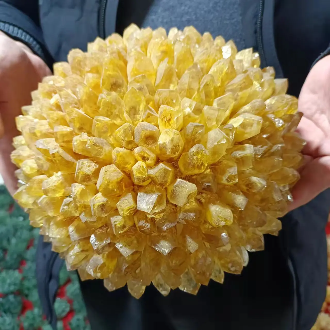 

Huge Natural Newly Discovered Yellow Crystal Cluster Energy Ore Home Office Decoration Mineral Reiki Healing Furnishings Piece