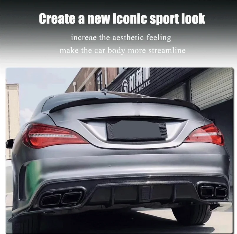 For Mercedes Benz C117 CLA180 CLA200 CLA250 CLA45 2013-2019 Carbon Rear Trunk Lid Spoiler