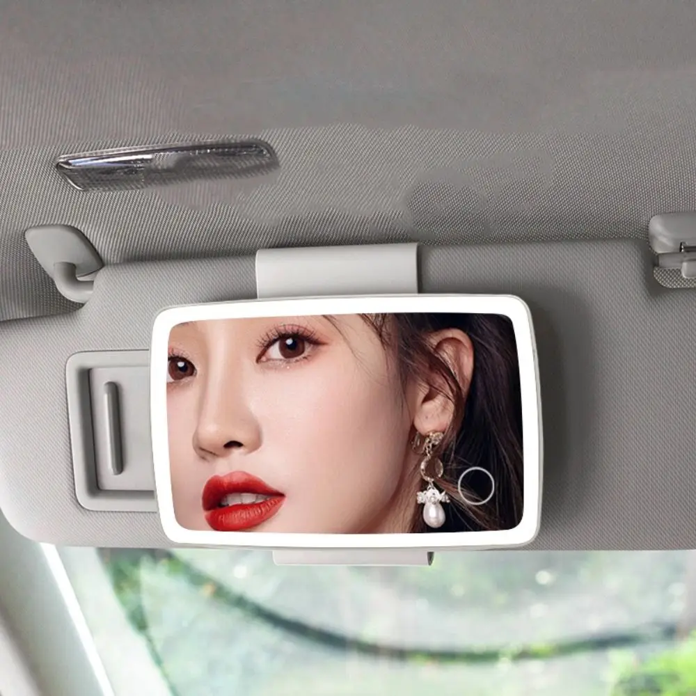 Car Mounted Car Sun Visor Makeup Mirror High Definition USB Charging Led Car Vanity Mirror 3 Light Mode White