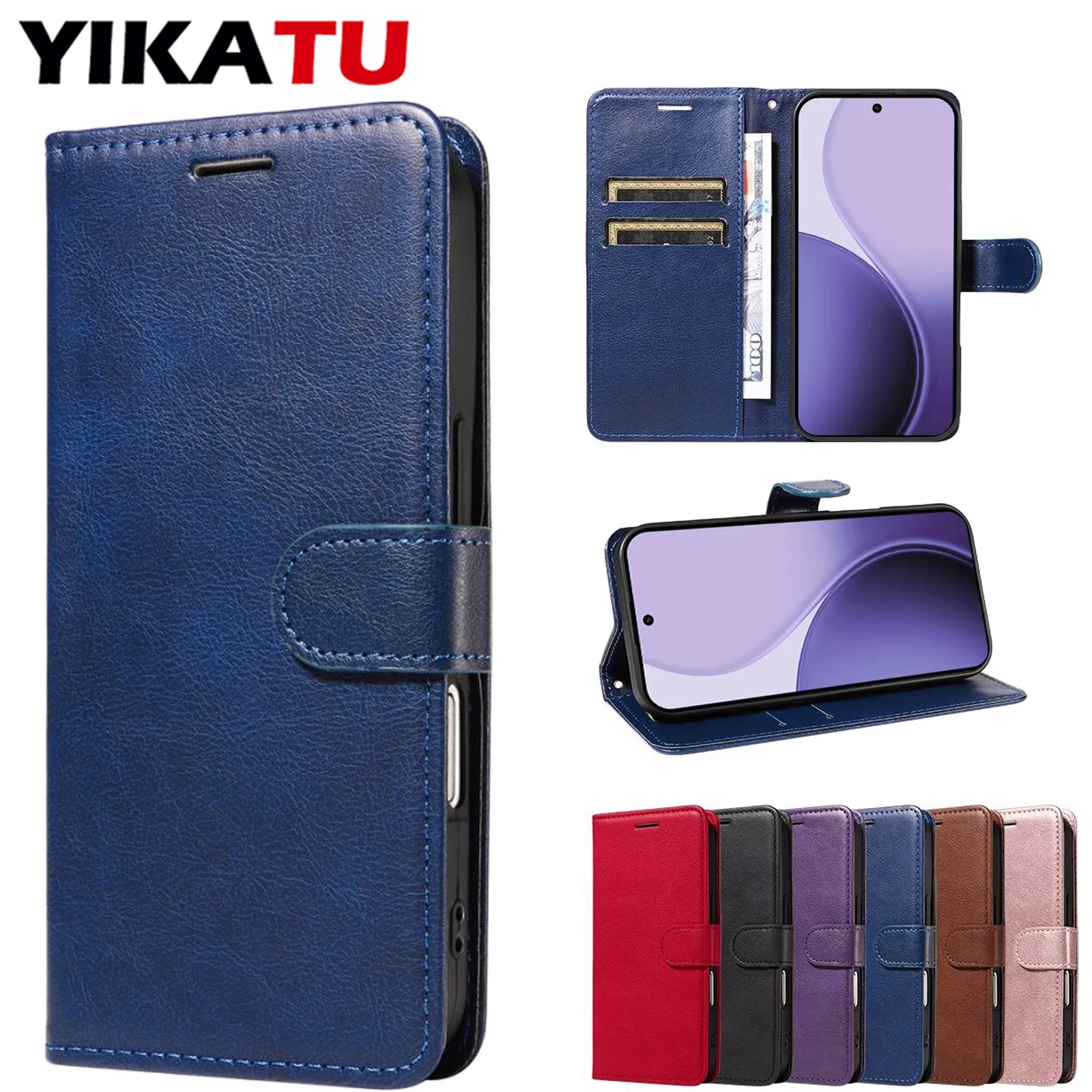 Anti Theft Brush Flip Wallet Leather Phone Case For OPPO Realme 14X 14T 14 13 12 11 11X 10 Pro Plus 5G 9i 9 4G 8i 8 7i 6i Cover