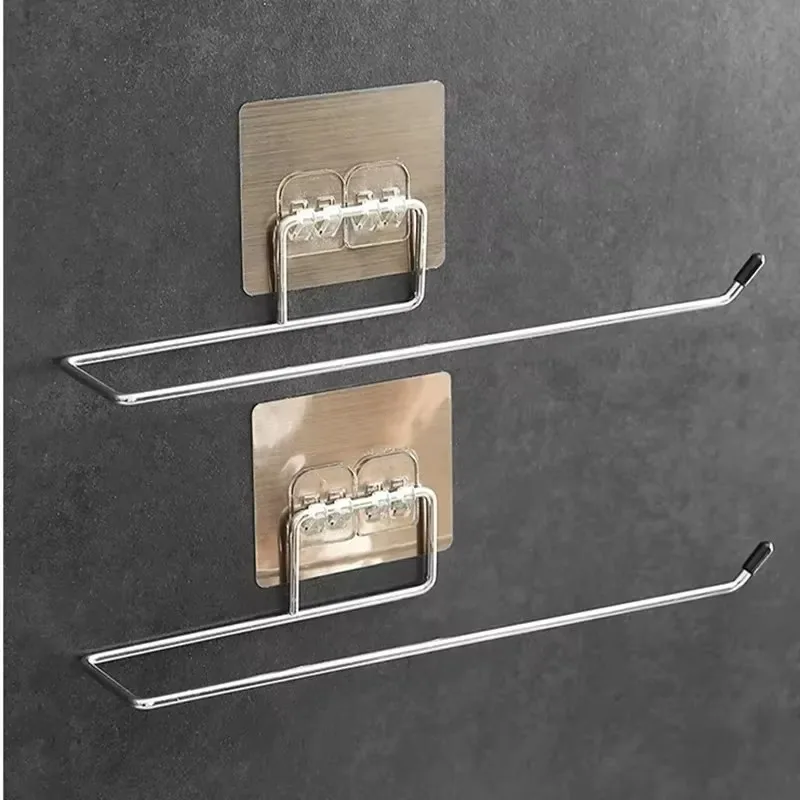 Kitchen Towel Rack Metal Bathroom Toilet Paper Towel Hanging Holder Kitchen Roll Paper Stand Home Storage Tissue Racks