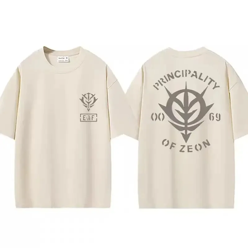 Japanese Anime Gundam T-shirt Char Aznable Zaku Empire of Zeon Men's Women's  T-shirt Short Sleeve Breathable Comfortable