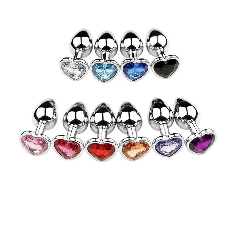 Anal Plug Heart Women Men Couples Butt Plug Butt Toy Adult Game Masturbator Anal Metal Crystal Anal Plug Butt Plug Stimulator
