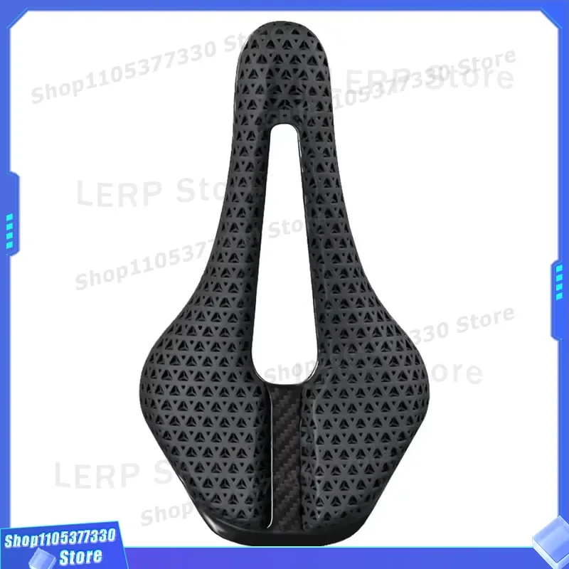 Ultralight 3D Printed Carbon Fiber Bicycle Saddle Hollow Honeycomb Pad Breathable Comfortable Seat for Mountain Bike Cycling