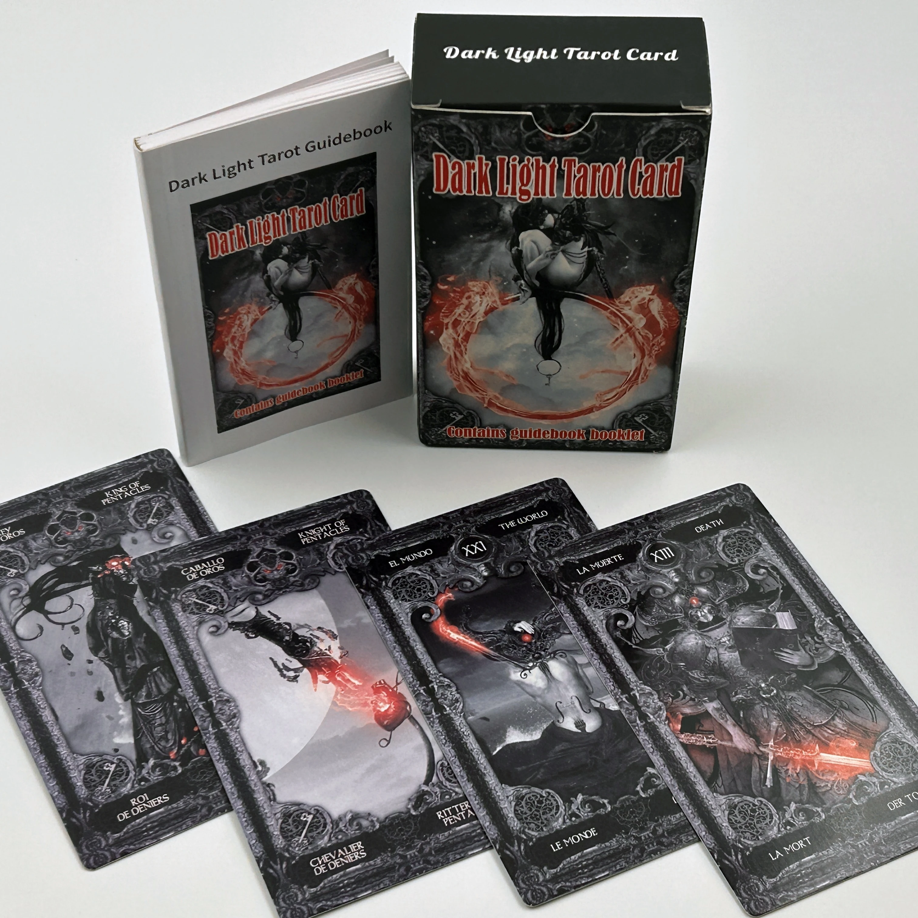 

Dark Light Tarot Deck Guide, Large Cards 12 * 7 cm, Retro Chess and Card Game, Top Selling Gift for Outdoor Camping Parties.